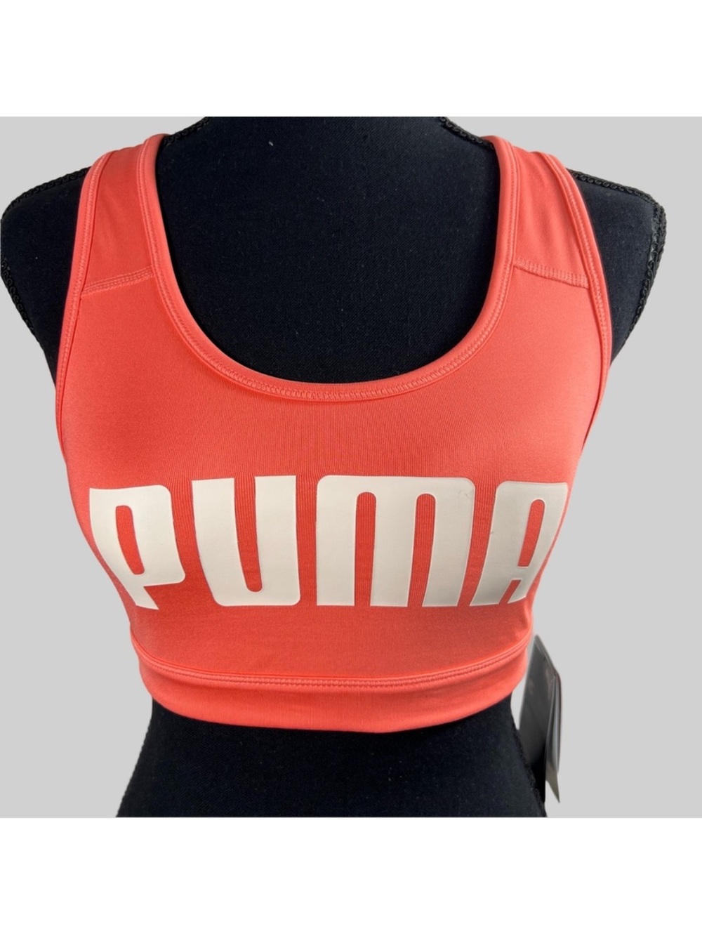 Puma Peach Pink Logo Crop Sports Bra Saize XS Petite